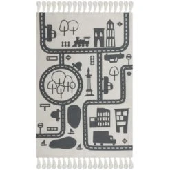 Dunelm Exclusive Tracks Washable Rug Rugs, Cotton, Kids -Eve Home And Furniture Shop 1000172320 alt01