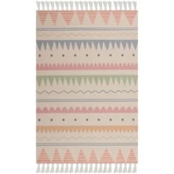 Dunelm Exclusive Ziggy Washable Rug Patterned, Rugs, Ziggy Natural Multi -Eve Home And Furniture Shop 1000172327 alt01