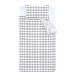 Bianca Cotton Bianca Check Stripe 100% Cotton Fitted Sheet Checked, Fitted Sheets -Eve Home And Furniture Shop 1000180310 alt05 1