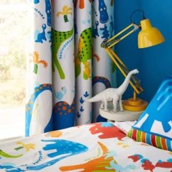 Catherine Lansfield Dino-Saw Blackout Eyelet Curtains Dinosaur, Kids, Polycotton -Eve Home And Furniture Shop 1000180318 alt02