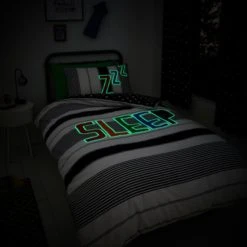 Catherine Lansfield Sleep Glow In The Dark Duvet Cover and Pillowcase Set Patterned, Duvet Cover Sets, MultiColoured -Eve Home And Furniture Shop 1000180330 alt01