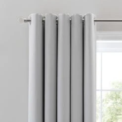 Dunelm Mia Elephant Grey Blackout Eyelet Curtains Plain, Light Grey, Polyester -Eve Home And Furniture Shop 1000180747 alt01