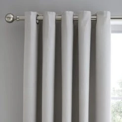 Dunelm Mini Waffle Grey Blackout Eyelet Curtains Plain, Light Grey, Cotton 2 Dunelm Mini Waffle Grey Blackout Eyelet Curtains Plain, Light Grey, Cotton -Eve Home And Furniture Shop 1000180793 alt01