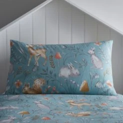 Dunelm Woodlands 100% Cotton Reversible Single Duvet Cover and Pillowcase Set Duvet Cover Sets, Leaf -Eve Home And Furniture Shop 1000180797 alt02