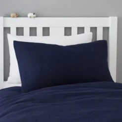 Dunelm Mini Waffle Sailor Blue 100% Cotton Duvet Cover and Pillowcase Set Duvet Cover Sets, Light Blue -Eve Home And Furniture Shop 1000180803 alt01