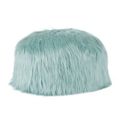 Dunelm Kids Skylar Pale Blue Mongolian Faux Fur Lounger Beanbags, Acrylic -Eve Home And Furniture Shop 1000180868 alt01