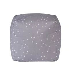 Dunelm Grey Stars Bean Cube Patterned, Beanbags, Cotton -Eve Home And Furniture Shop 1000180873 alt01
