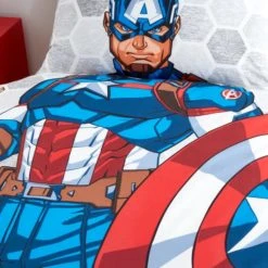 Disney Marvel Captain America Reversible Duvet Cover and Pillowcase Set Polycotton, Duvet Cover Sets, Patterned -Eve Home And Furniture Shop 1000182126 alt03