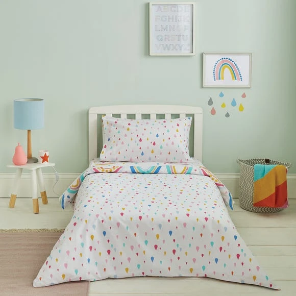 Elements Rainbow Reversible 100% Cotton Cot Bed / Toddler Duvet Cover and Pillowcase Set Patterned, Duvet Cover Sets 3 Elements Rainbow Reversible 100% Cotton Cot Bed / Toddler Duvet Cover and Pillowcase Set Patterned, Duvet Cover Sets - Image 3