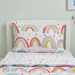 Elements Rainbow Reversible 100% Cotton Cot Bed / Toddler Duvet Cover and Pillowcase Set Patterned, Duvet Cover Sets 12 Elements Rainbow Reversible 100% Cotton Cot Bed / Toddler Duvet Cover and Pillowcase Set Patterned, Duvet Cover Sets -Eve Home And Furniture Shop 1000182127 alt04
