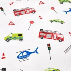 Dunelm Emergency Services Reversible 100% Cotton Duvet Cover and Pillowcase Set Red, Patterned, Duvet Cover Sets -Eve Home And Furniture Shop 1000182128 alt05