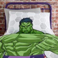 Dunelm Marvel Hulk Reversible Duvet Cover and Pillowcase Set Duvet Cover Sets, Polycotton, Patterned -Eve Home And Furniture Shop 1000182133 alt02
