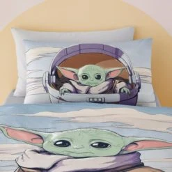 Star Wars Baby Grogu™ 100% Cotton Duvet Cover and Pillowcase Set MultiColoured, Reversible, Duvet Cover Sets -Eve Home And Furniture Shop 1000182140 alt02