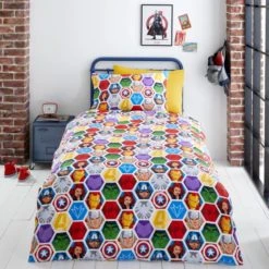 Dunelm Marvel Thor Reversible Duvet Cover and Pillowcase Set Duvet Cover Sets, Polycotton, Patterned -Eve Home And Furniture Shop 1000182142 alt01