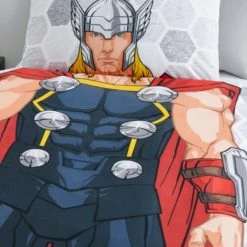 Dunelm Marvel Thor Reversible Duvet Cover and Pillowcase Set Duvet Cover Sets, Polycotton, Patterned -Eve Home And Furniture Shop 1000182142 alt02