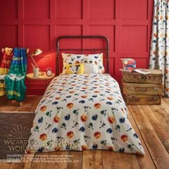 Harry Potter Hufflepuff House Reversible Duvet Cover and Pillowcase Set Polycotton, Yellow, Duvet Cover Sets -Eve Home And Furniture Shop 1000182146 alt01