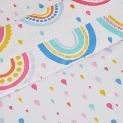 Elements Rainbow Geometric Pack of 2 100% Cotton Fitted Sheets 14cm, MultiColoured -Eve Home And Furniture Shop 1000182165 alt01