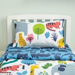 Elements Jungle Pack of 2 100% Cotton Fitted Sheets 14cm, Patterned, MultiColoured 11 Elements Jungle Pack of 2 100% Cotton Fitted Sheets 14cm, Patterned, MultiColoured -Eve Home And Furniture Shop 1000182168 alt04