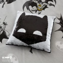 Batman Reversible Sequin Cushion Polyester, Kids Cushion -Eve Home And Furniture Shop 1000182226 alt01