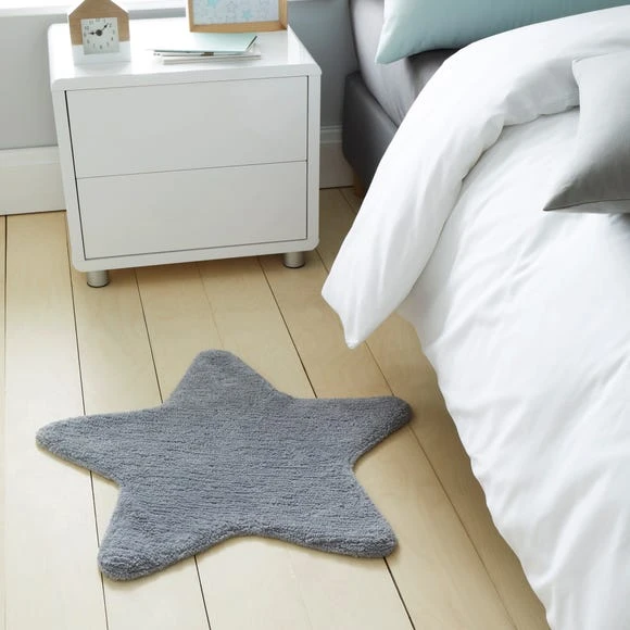 Dunelm Grey Star Rug Polycotton, Rugs, Stars 2 Dunelm Grey Star Rug Polycotton, Rugs, Stars - Image 2