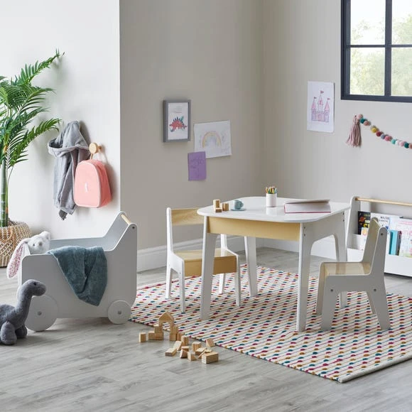 Dunelm Kids White Storage Cart Wood, Plain, Natural History Museum Modern Skandi 3 Dunelm Kids White Storage Cart Wood, Plain, Natural History Museum Modern Skandi - Image 3