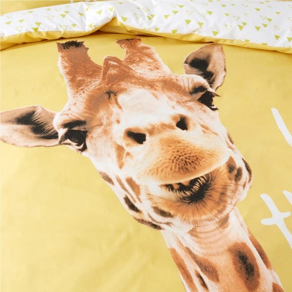 Catherine Lansfield Yellow Giraffe Duvet Cover and Pillowcase Set Patterned, Reversible, Duvet Cover Sets 4 Catherine Lansfield Yellow Giraffe Duvet Cover and Pillowcase Set Patterned, Reversible, Duvet Cover Sets - Image 4