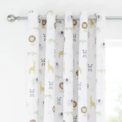 Catherine Lansfield Roarsome Animals Blackout Eyelet Curtains Polycotton -Eve Home And Furniture Shop 1000184231 alt01