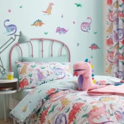 Dunelm Dinosaur Pink Medium Wall Stickers Animals, Made in the UK, Plastic -Eve Home And Furniture Shop 1000184882 alt01