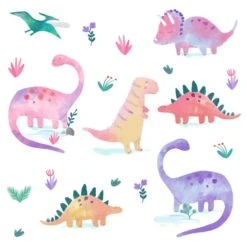 Dunelm Dinosaur Pink Medium Wall Stickers Animals, Made in the UK, Plastic -Eve Home And Furniture Shop 1000184882 alt02