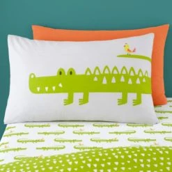Cosatto Crocodile Smiles 100% Cotton Reversible Duvet Cover and Pillowcase Set Printed, Animals, MultiColoured 7 Cosatto Crocodile Smiles 100% Cotton Reversible Duvet Cover and Pillowcase Set Printed, Animals, MultiColoured -Eve Home And Furniture Shop 1000185009 alt01