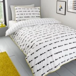 Dunelm Monochrome 100% Cotton Reversible Duvet Cover and Pillowcase Set Twin Pack Geometric, Black and white, Duvet Cover Sets 12 Dunelm Monochrome 100% Cotton Reversible Duvet Cover and Pillowcase Set Twin Pack Geometric, Black and white, Duvet Cover Sets -Eve Home And Furniture Shop 1000186777 alt02