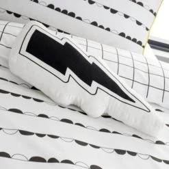 Dunelm Lightning Bolt Cushion Cotton, Monochrome Pop, Kids Cushion 6 Dunelm Lightning Bolt Cushion Cotton, Monochrome Pop, Kids Cushion -Eve Home And Furniture Shop 1000186779 alt01