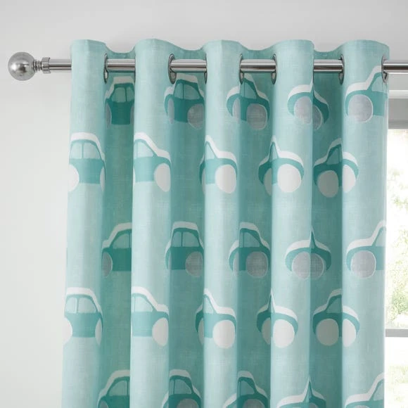 Dunelm Retro Cars Blue Blackout Eyelet Curtains Patterned, Cotton 3 Dunelm Retro Cars Blue Blackout Eyelet Curtains Patterned, Cotton - Image 3