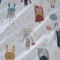Dunelm Fashion Bunnies Pink 100% Cotton Reversible Duvet Cover and Pillowcase Set Printed, Animals, Duvet Cover Sets -Eve Home And Furniture Shop 1000186783 alt05