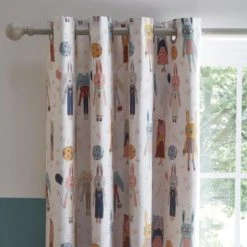 Dunelm Fashion Bunnies Pink Blackout Eyelet Curtains Cotton, Light Pink, Printed -Eve Home And Furniture Shop 1000186784 alt01