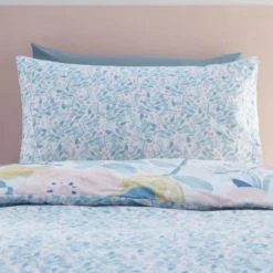 Dunelm Naive Floral Blue 100% Cotton Reversible Duvet Cover and Pillowcase Set Printed, Duvet Cover Sets -Eve Home And Furniture Shop 1000186786 alt03