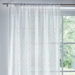 Dunelm Clipped Multicoloured Voile Voile Panels, Spotted, Polyester 6 Dunelm Clipped Multicoloured Voile Voile Panels, Spotted, Polyester -Eve Home And Furniture Shop 1000186788 alt01