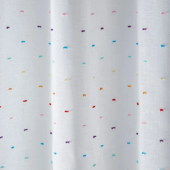 Dunelm Clipped Multicoloured Voile Voile Panels, Spotted, Polyester 4 Dunelm Clipped Multicoloured Voile Voile Panels, Spotted, Polyester - Image 4