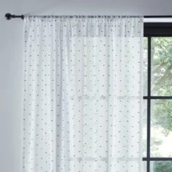 Dunelm Clipped Black Voile Spotted, Polyester, Voile Panels -Eve Home And Furniture Shop 1000186789 alt01