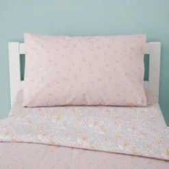 Dunelm Ditsy Bunny Pink 100% Cotton Duvet Cover and Pillowcase Set Duvet Cover Sets, Arts & Crafts, Printed -Eve Home And Furniture Shop 1000186796 alt03
