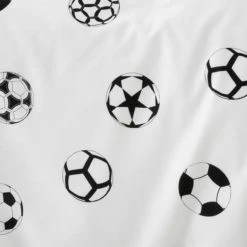 Dunelm Football Grey and White Reversible Duvet Cover and Pillowcase Set Polycotton, Patterned, Duvet Cover Sets -Eve Home And Furniture Shop 1000186816 alt07