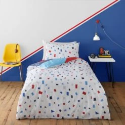 Dunelm Bold Geometric 100% Cotton Reversible Duvet Cover and Pillowcase Set MultiColoured, Duvet Cover Sets -Eve Home And Furniture Shop 1000186821 alt01
