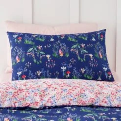 Dunelm Fairies Blue and Pink 100% Cotton Reversible Duvet Cover and Pillowcase Set Duvet Cover Sets, MultiColoured -Eve Home And Furniture Shop 1000186822 alt02