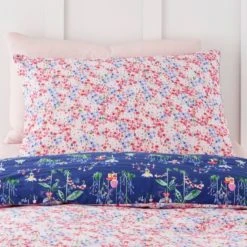 Dunelm Fairies Blue and Pink 100% Cotton Reversible Duvet Cover and Pillowcase Set Duvet Cover Sets, MultiColoured -Eve Home And Furniture Shop 1000186822 alt03