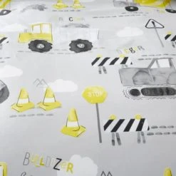 Dunelm Construction Grey 100% Cotton Reversible Duvet Cover and Pillowcase Set Duvet Cover Sets, Patterned, Light Grey -Eve Home And Furniture Shop 1000186824 alt04