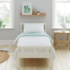 Dunelm Soft Fern Spotted 100% Jersey Cotton Reversible Cot Bed / Toddler Duvet Cover and Pillowcase Set Fern (Green), Duvet Cover Sets -Eve Home And Furniture Shop 1000186828 alt01