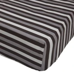 Dunelm Stars Black 25cm Fitted Sheet Striped, Fitted Sheets, Polycotton