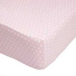 Dunelm Pink Polka Dot 25cm Fitted Sheet Polycotton, Spotted, Fitted Sheets