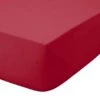 Dunelm Kids Non Iron Plain Dye Red 25cm Fitted Sheet Polycotton, Fitted Sheets
