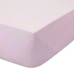 Dunelm Kids Non Iron Plain Dye Pale Pink 25cm Fitted Sheet Polycotton, Fitted Sheets